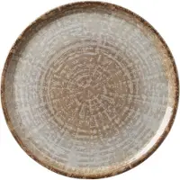 Hendi Pizzabord – Geglazuurd Porselein – Modern Aards Patroon – Ø 330 mm