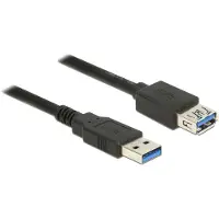 DeLOCK USB naar USB verlengkabel - USB3.0 - tot 2A / zwart - 0,50 meter