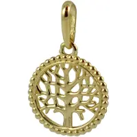 New Bling 9NBSAM-G210059 Gouden hangertje - Dames - Levensboom - Rond - 9,7 mm Doorsnee - Bedel - 14 Karaat - Goud