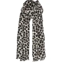 Sarlini Fijn Geweven Dames Sjaal - Leopard - grijs - 200 x 60 cm - luipaardprint/panterprint
