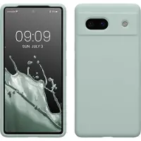 Kwmobile telefoonhoesje geschikt voor Google Pixel 7a - Hoesje met siliconen coating - Smartphone case in cool mint