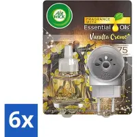 Air Wick Essential Oils - Elektrische Geurverspreider Starterkit - Vanille Crème - 19ml - Voordeelverpakking - 6 stuks