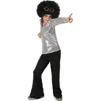 Vegaoo - Zilverkleurig disco kostuum voor jongens