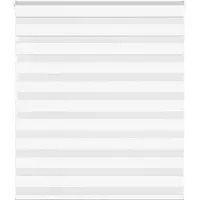 vidaXL Zebra rolgordijn 130x150 cm stofbreedte 125,9cm polyester wit
