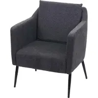 MCW Lounge fauteuil -H93a, fauteuil cocktail fauteuil relax ~ stof/textiel donkergrijs