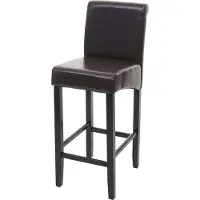Mendler Barkruk -C33, barkruk tegenkruk, hout MVG-gecertificeerd ~ bruin, donkere poten, leer