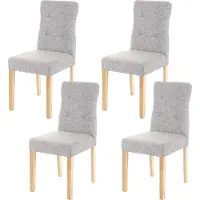 MCW Set van 4 eetkamerstoelen -E58, stoel eetkamerstoelen, MVG-gecertificeerd ~ stof/textiel grijs, lichte poten