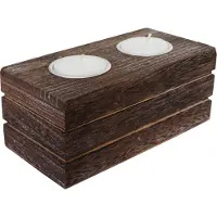 MCW 2-1-1 Set waxinelichthouder Leuca, waxinelichthouder, shabby-look vintage ~ bruin