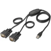 Digitus Serieel, USB Adapter [1x USB-A 2.0 stekker - 2x D-sub stekker 9-polig] - USB 2.0 zu 2x RS232-Kabel