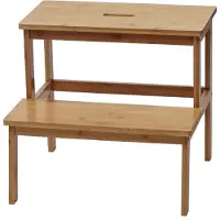 MCW Opstapkruk -B87, trapkruk, opstapbank, houten kruk, bamboe 43x47x38 cm