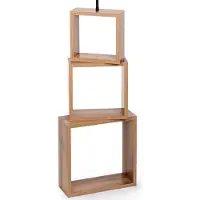 Lux.pro Staande lamp Mansfield 140 cm E27 houtkleurig zwart en creme