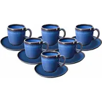 Villeroy & Boch Kaffeetassen mit Untertassen Lave 190 ml Set van 6
