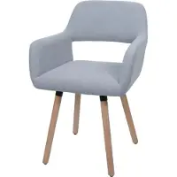 MCW Eetkamerstoel -A50 II, stoel Keukenstoel Gestoffeerde stoel, hout Stof/textiel Corduroy (400 g/m²) MVG ~ lichtgrijs