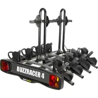 BUZZRACK Buzzracer 4 Towbar Bike Rack 7 Pins - 4 Bikes Black