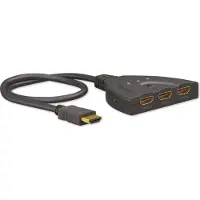 Goobay 58488 HDMI Switcher Umschalter 3 in 1 out Erweiterung Kabel 4K Manuell HDMI-switch 3 poorten Vergulde connectoren, ARC (Audio Return Channel),