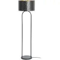 LINDBY Vloerlamp Aralena, zwart, Woon-/ Eetkamer, metaal, Modern, vloerlamp