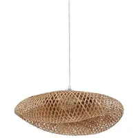LINDBY Hanglamp Eleane, dimbaar, hout licht, Woon-/ Eetkamer, Hout, Landelijk, hanglamp