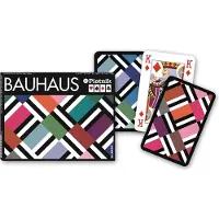 Piatnik Bauhaus speelkaarten, dubbele set met kunstmotief, 2 sets van 55 kaarten, in etui