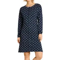 Hajo nachthemd blauw met all-over print | Maat 48/50