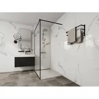 Vente-unique Opzet- of inbouwdouchebak in hars – Wit – 120 x 90 cm - Snijdbaar - LYROSA