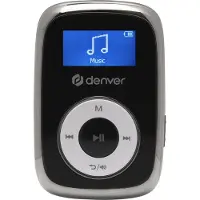 Denver MP3 Speler Incl. Oordopjes - 32GB - Shuffle modus - Kinderen & Volwassenen - Bevestigingsclip - AUX - MicroSD - MPS316 - Zwart