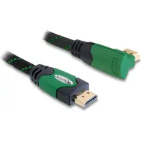 DeLOCK 82951 HDMI-kabel HDMI Aansluitkabel HDMI-A-stekker 1 m Zwart, Groen Rond, 4K UHD, Vergulde steekcontacten, Verdraaid