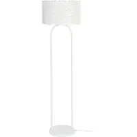 LINDBY Vloerlamp Aralena, wit / opaal, Woon-/ Eetkamer, metaal, Modern, vloerlamp