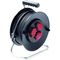 Bachmann kabelhaspel met geaarde stopcontacten, 3-voudig 230VAC, IP44, 40 m