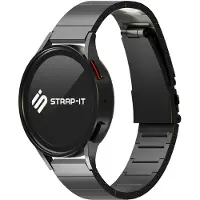 Strap-it Luxe titanium bandje - geschikt voor Xiaomi Mi Watch / Xiaomi Watch S1 / Watch S1 Pro / Watch 2 Pro - Active / Amazfit GTR 47mm / GTR 2 / GTR 3 - Pro - zwart