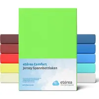 Eterea Cosmesi Naturale etérea Jersey Hoeslaken 90x200 - 100x200 cm Oekotex Made in Green - 100% katoen - Appelgroen