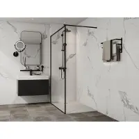 SHOWER DESIGN Douchebak van hars om te plaatsen of in te bouwen - Wit - 140 x 80 cm - Snijdbaar - MIRNOSA