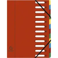 Exacompta Voorordner 55125E A4 Rood karton 12 vakken 24 x 32 cm