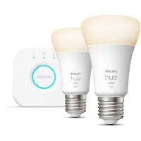 Philips Witte Starterset E27 (twee lampen, één Hue Bridge, vervangt 75 Watt)