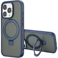 Accezz Ring Stand Backcover met MagSafe voor de Apple iPhone 16 Pro - Blauw