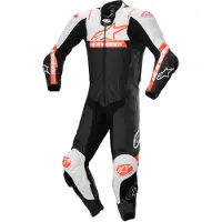 Alpinestars Missile V2 Ward, leren pak 1st. ,Zwart/Wit/Neon-Rood ,54
