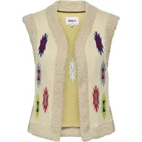 ONLY Onlfrida aztec emb. waistcoat cs ot zand dessin