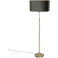 QAZQA Vloerlamp goud met ovale fluwelen kap groen 50cm - Parte