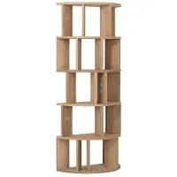 DTP Home Bookcase Forte round,175x75x38 cm, teakwood natural