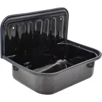 Best design Uitstortgootsteen Suula Geëmailleerd Plaatstaal 50x33 cm Met Stootrand Zwart