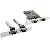 InLine seriële RS232 PCI kaart met 4 9-pins SUB-D poorten