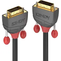 Lindy DVI-D Dual Link Kabel - - Anthra Line - 10m - 24-karaats goud - Drievoudige afscherming