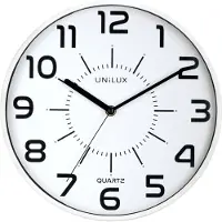 Unilux POP wandklok wit, diameter: 30,5 cm, quartz uurwerk, geruisloze kruipende wijzers, batterij inbegrepen