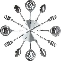 Atmosphera Zilveren Keukenklok Cutlery 38cm - Uniek en Modern Design