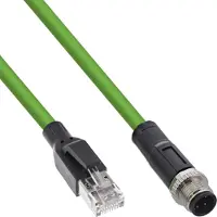 InLine M12 4-pins D-gecodeerd (m) - RJ45 (m) industriële netwerkkabel | CAT5e | PUR | 20 meter