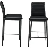 En.casa Barkruk Lidköping kunstleer 96x43x47 cm set van 2 - zwart