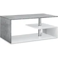 En.casa Salontafel 'Haarlem', woonkamertafel, 90 x 50 x 41 cm, betonlook/wit