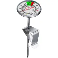 Westmark Melkthermometer – praktische keukenthermometer voor het opschuimen van melk, heerlijk melkschuim voor koffie, barista thermometer met clip – roestvrij staal, 12952270