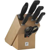 Zwilling 35066-000-0, messenblok/bestekset, gesmeed ijzer, kunststof, hout, roestvrij staal, hout