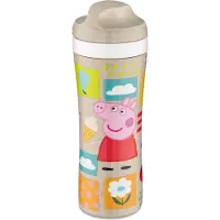 Koziol Bio-Circulair - Oase Drinkfles 425 ml Peppa Pig - Gerecycled Zonnebloemolie - Wit