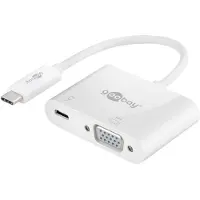 Goobay USB-C naar VGA en USB-C PD adapter met DP Alt Mode (1920 x 1200) / wit - 0,15 meter